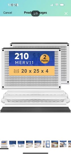 Brand new in box 210 MERV11 Air Filter 20x25x4 for AirPurifiers Model 1210, 1620, 2120, 2200, 2210, 2216, 3210, 4200, and Space-Gard 2200 with Upgrade