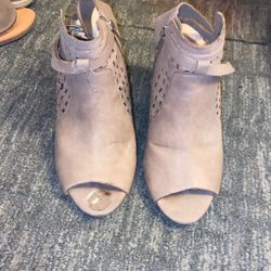 Mauve Peep Toe Wedges