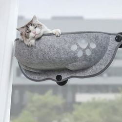 Window Mounted Cat Bed / Perch / Hammock, Gray
