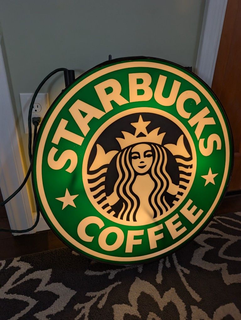 Vintage Lighted Starbucks Sign