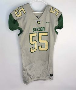 Game Worn Nike Baylor Bears Football Jersey Mens Large #55 Grey Green