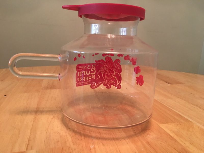 Catamount Microwave Glass Popcorn Corn Popper Maker 2.5 Quart With Lid