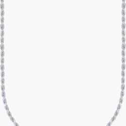 22 In Rope Chain Sterling Silver Plated