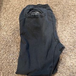 Dark Gray Elastic Waist Casual Pants