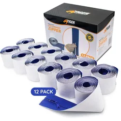 Heavy Duty Containment Zipper. Peel & Stick Double Sided (12 Pack)
