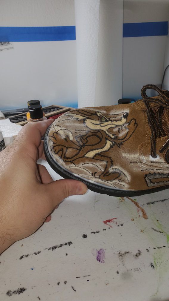 Airbrushed Looney Toon boots.