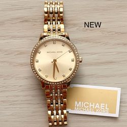 Authentic Brand New Michael Kors 35 MM Ladies Watch, MSRP $275, Gold
