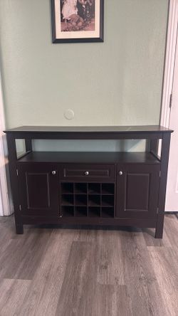 Buffet and wine bottle storage