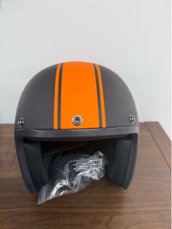 Daytona Bike Helmet Black with Orange stripe