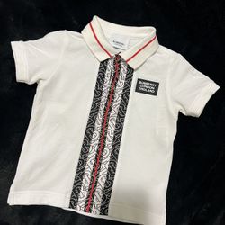 Burberry Toddler Shirt, Half Button Up