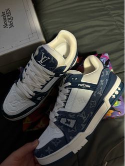 Blue lv shoes