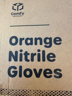 Orange nitrile gloves M
