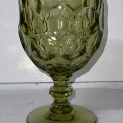 Imperial Glass Thumbprint Design Goblet 