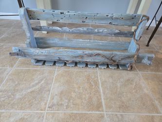 Nautical wood wine and glass rack