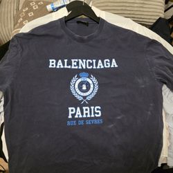 Balenciaga College Crest Oversized Navy 