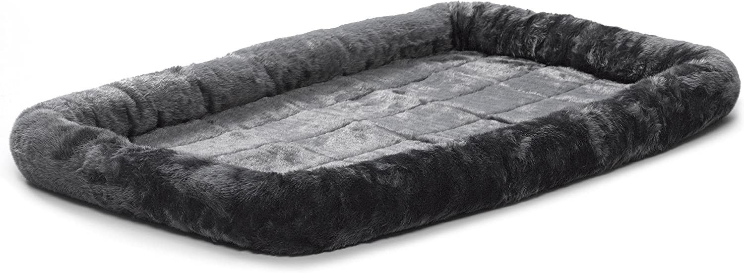 48L-Inch Gray Dog Bed or Cat Bed w/ Comfortable Bolster | Ideal for Extra Large Dog Breeds & Fits a 48-Inch Dog Crate | Easy Maintenance Machine Wash 