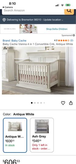 (2) Baby Cache Vienna 4-in-1 Convertible Crib - Antique White