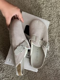 Sssera Corduroy Buckle Clogs Size 9