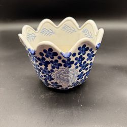 Ceramic Blue And White Planter