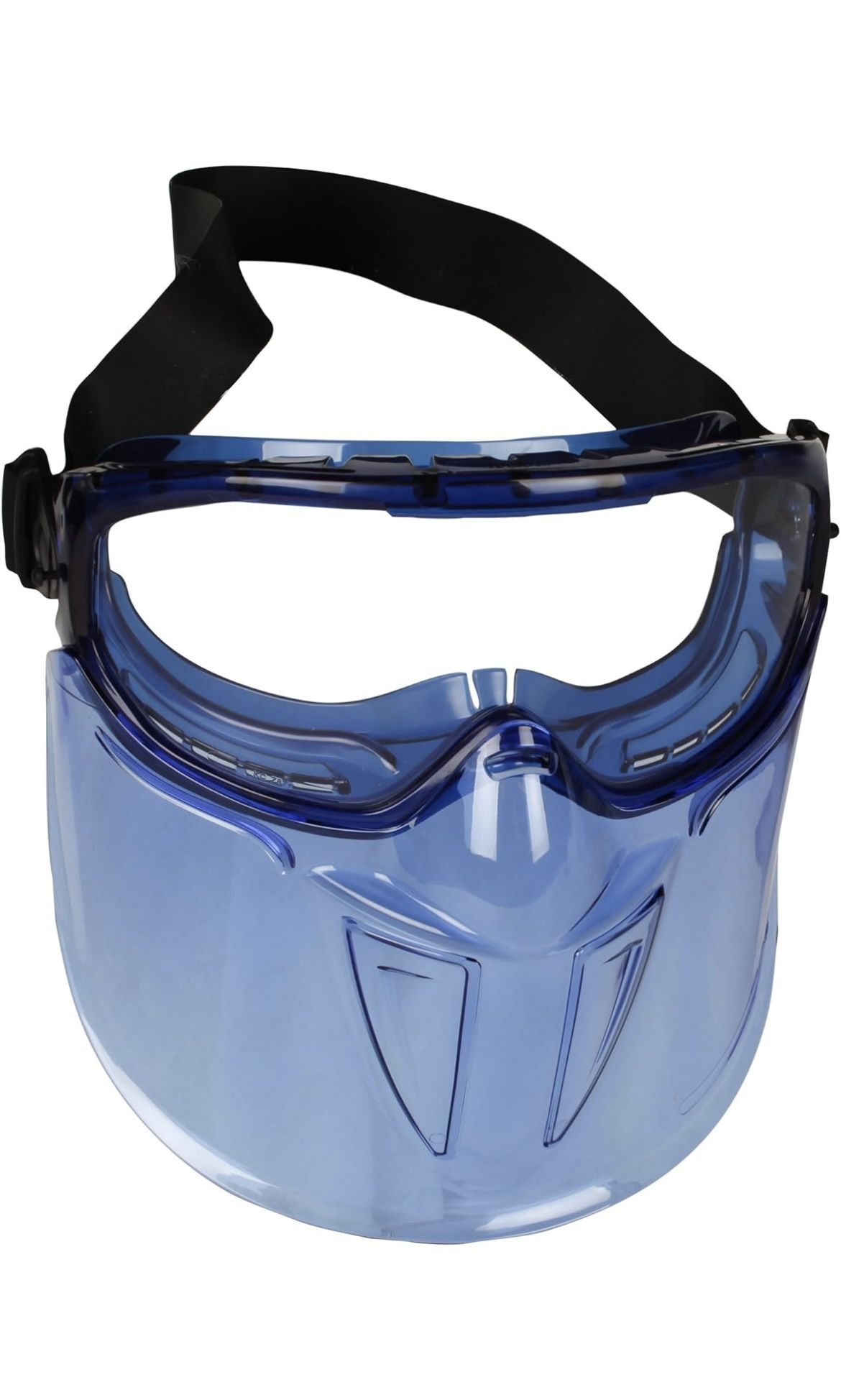KLEENGUARD - 18629-OB V90 “The Shield" Safety Goggles with Face Shield (18629), Clear Anti-Fog Lens with Blue Frame $15