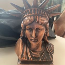 Vintage Statue Of Liberty Copper Bust Bank 