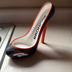 Denver Broncos High Heal Glitter Shoe Wine Bottle Holder