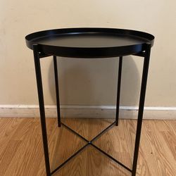 Black Metal Side Table With Removable Tray/ Read Description And Look At The Pictures 