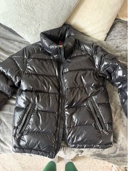Moncler shiny black coat