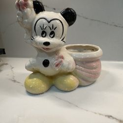 Vintage Disney Mickey Mouse Ceramic Planter 