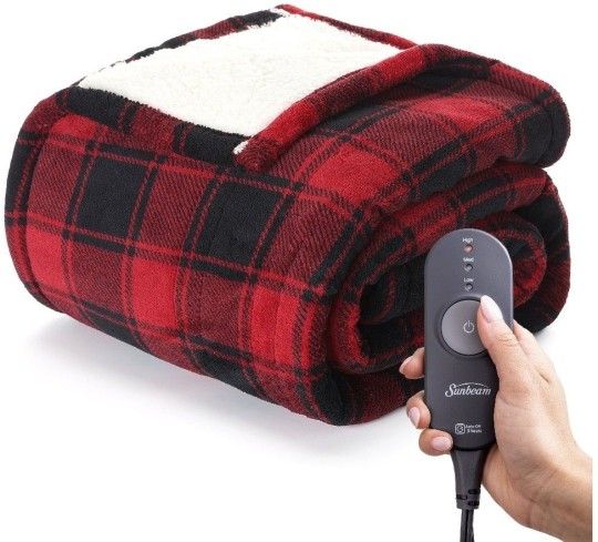 Sunbeam Microplush Heated Throw Blanket