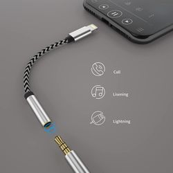 Lightning Cable for iPhone, 3 in 1 Cable for iPhone to Car / Headphone Jack Lightning to 3.5mm