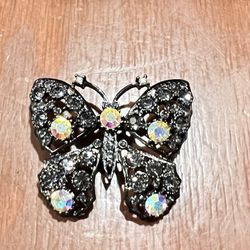 butterfly pin, butterflies, rhinestone butterfly brooch, butterfly