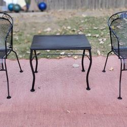 3pc Wrought-Iron Woodard Table and 2 Chairs Set!