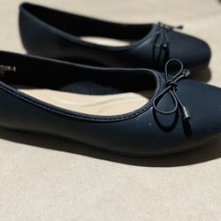 Top Moda Black flat ballerina shoes 8.5 New