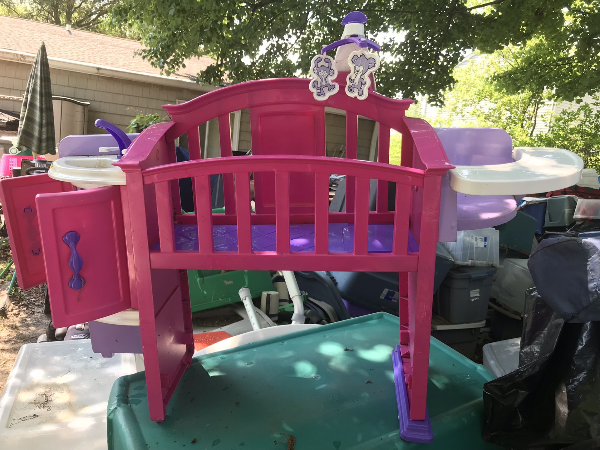 Nice Kids Large Doll Crib Changing Table Only $10