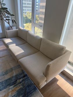 84" Modern Bouclé Sofa – Cream / Off-White