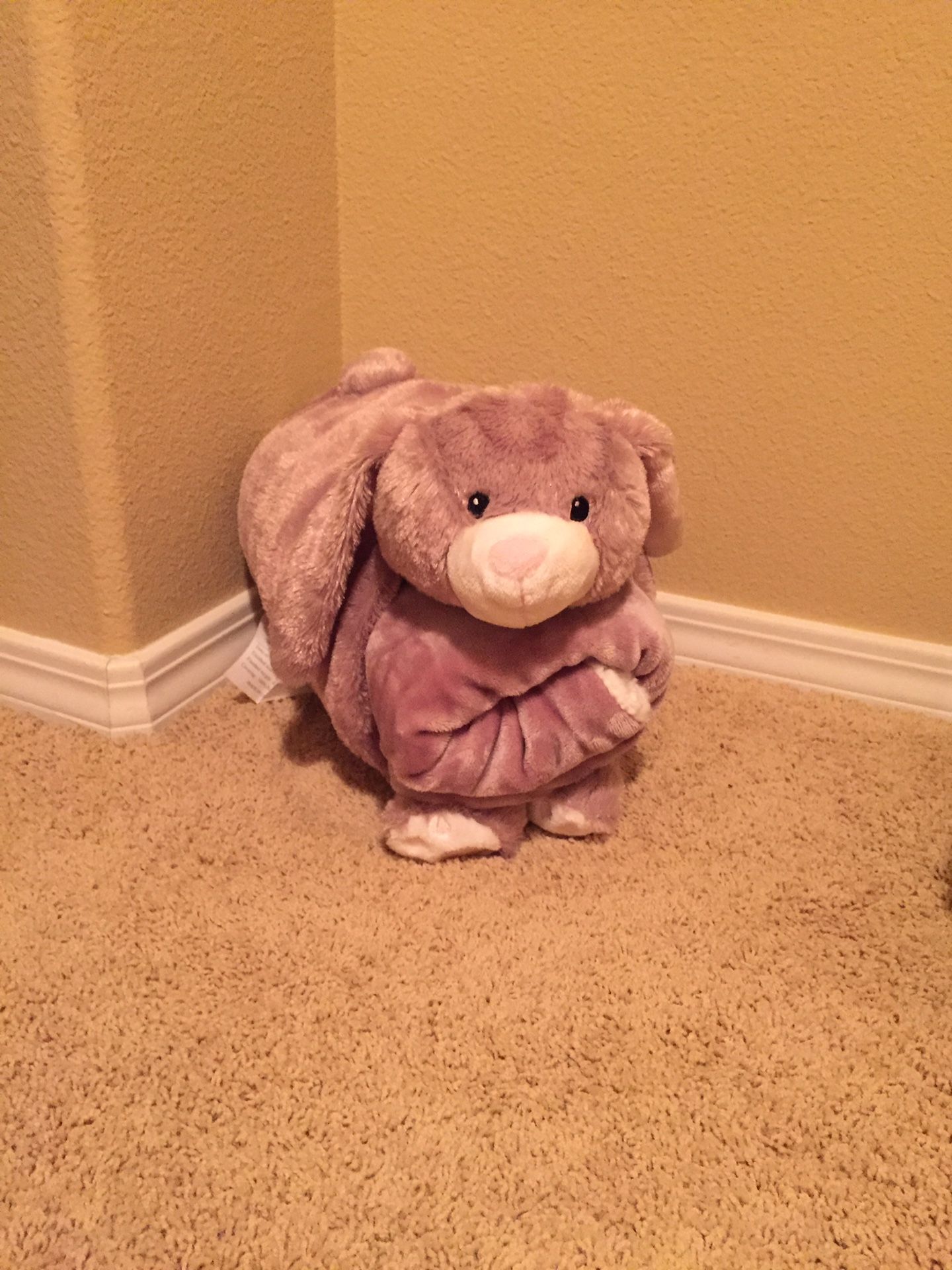 Baby blanket wrapping in an stuffed animal