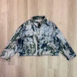 Tie Dye Camo Denim Jacket - XXL