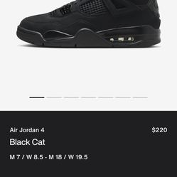 Jordan Retro 4 “Black Cats”
