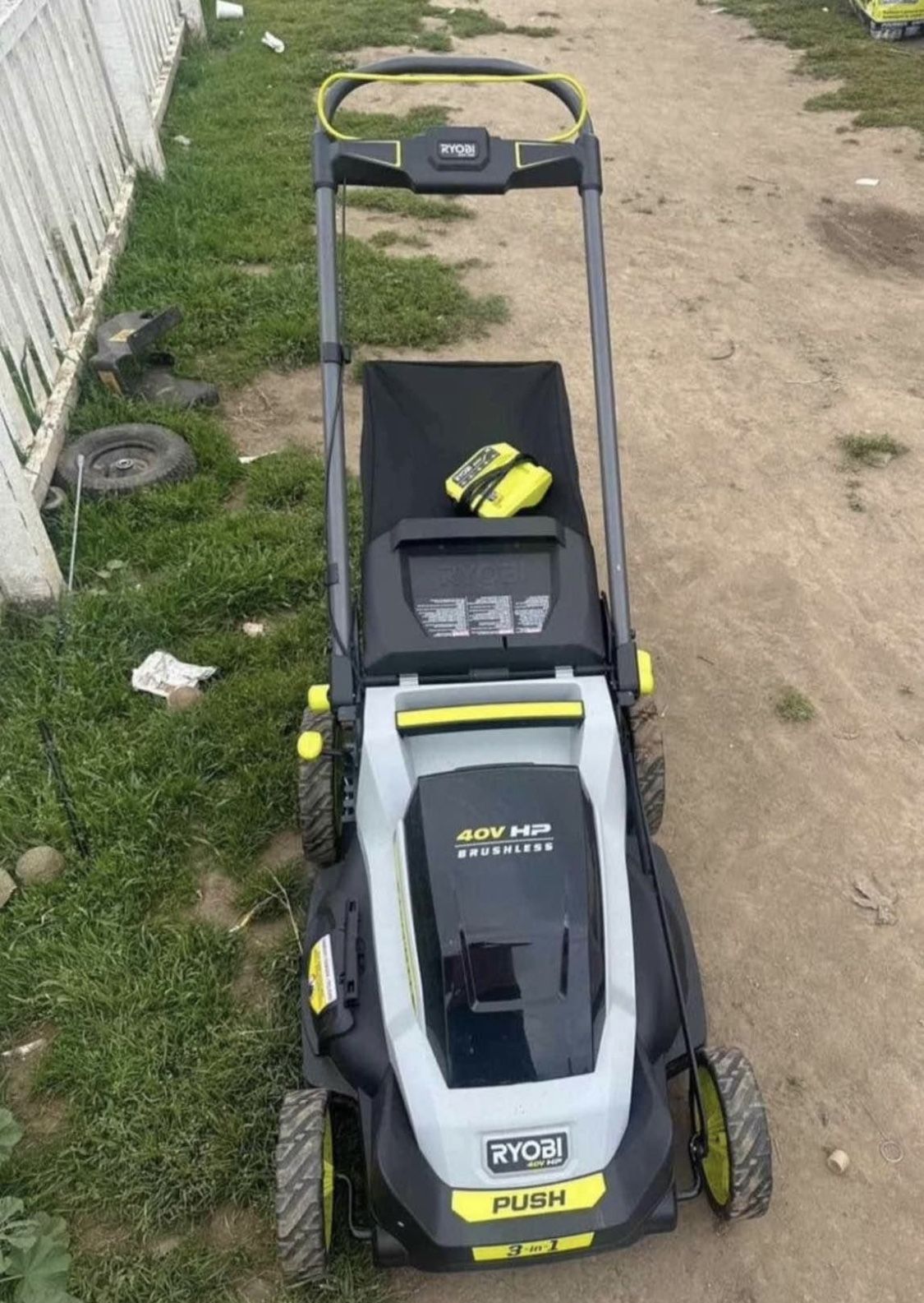 RYOBI 40V HP Brushless 20 in. Cordless Battery Walk Behind Push Mower with 6.0 Ah Battery and Charge
