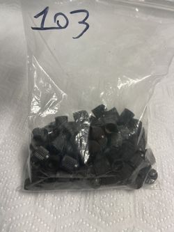 Black Plastic Valve Stem Caps / Used / 103 Counted !!!