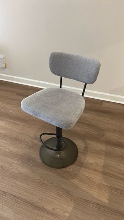 Set of 2 Gray Adjustable Swivel Bar Stools