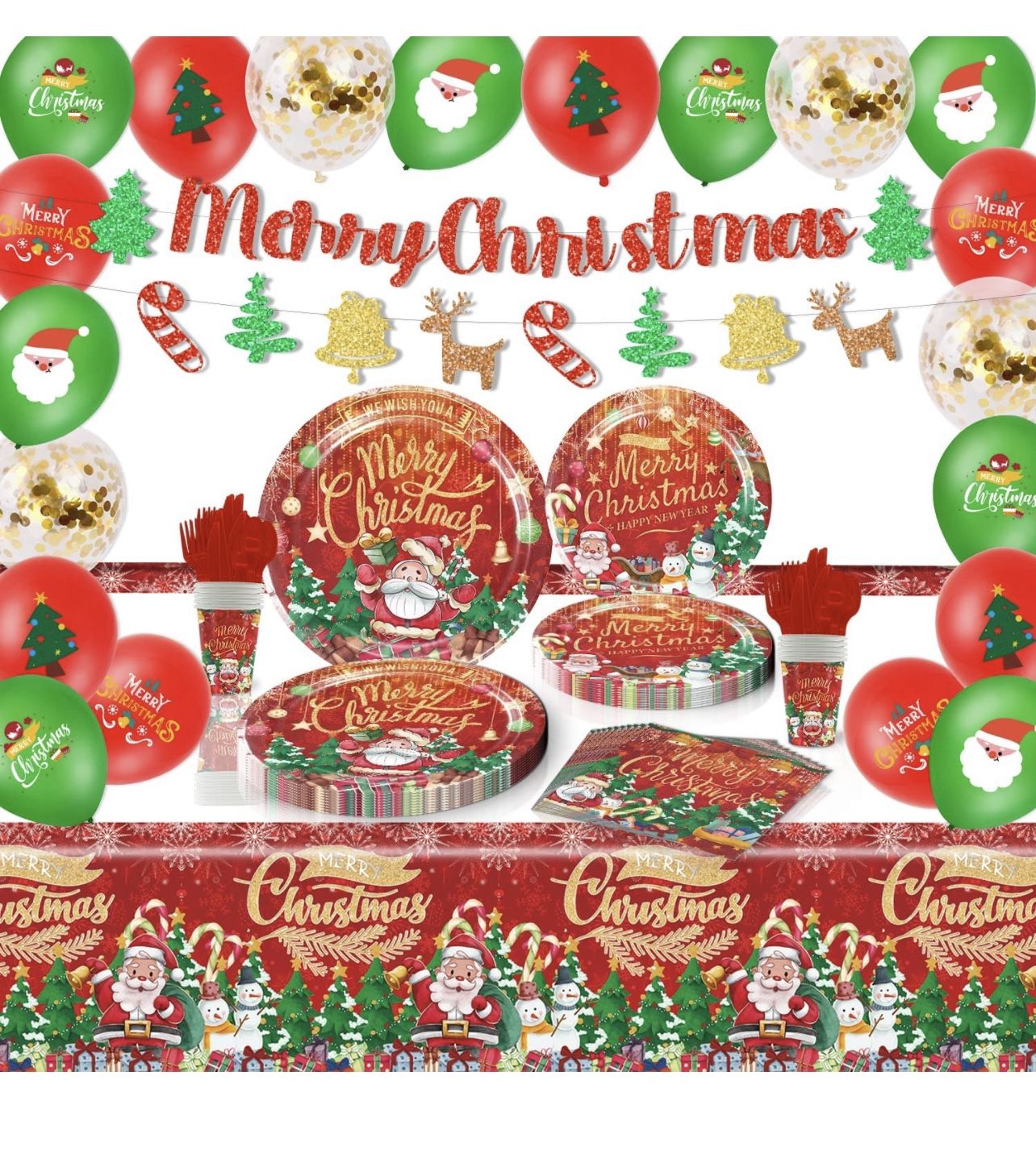 Christmas Party Tableware Decorations Set