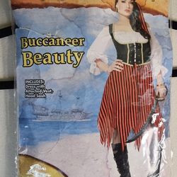 Pirate Costume Woman Spirit Halloween Sm/Md Size 4-10 Bucaneer Beauty
