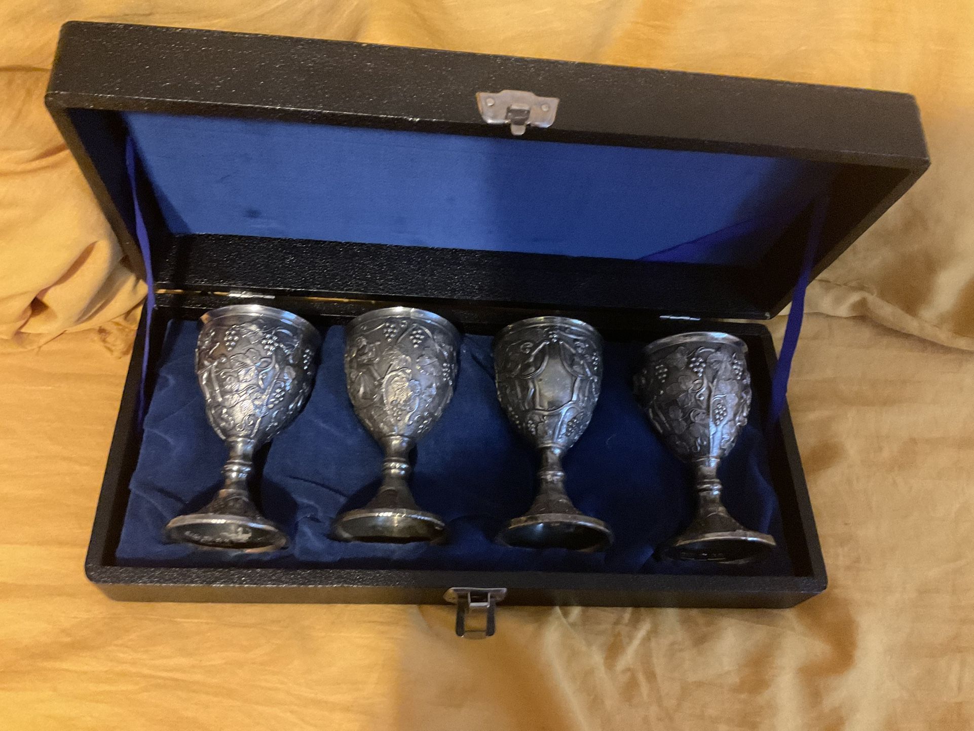 Vintage Set Corbell & Co Silver Plated  Wine Cordials. 