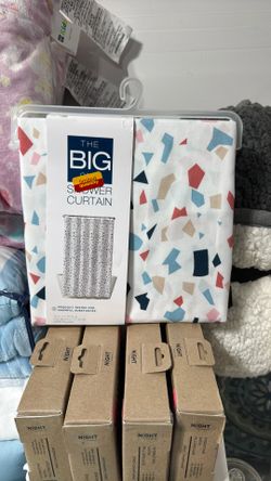 New 72” x 70” Fabric Shower Curtain Multi-Color 100% Polyester