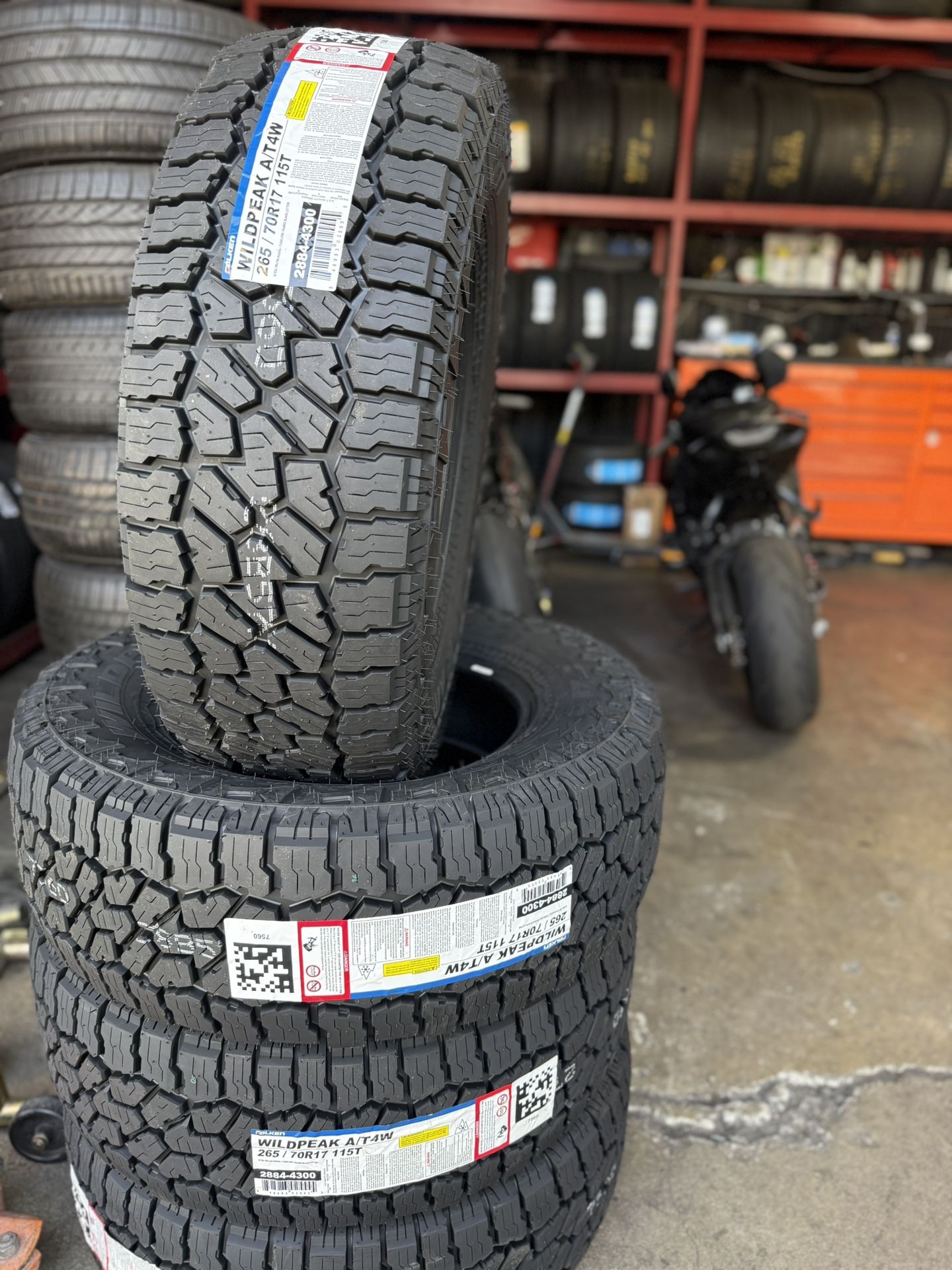 17” tires new falken 265/70/17 with installation $880