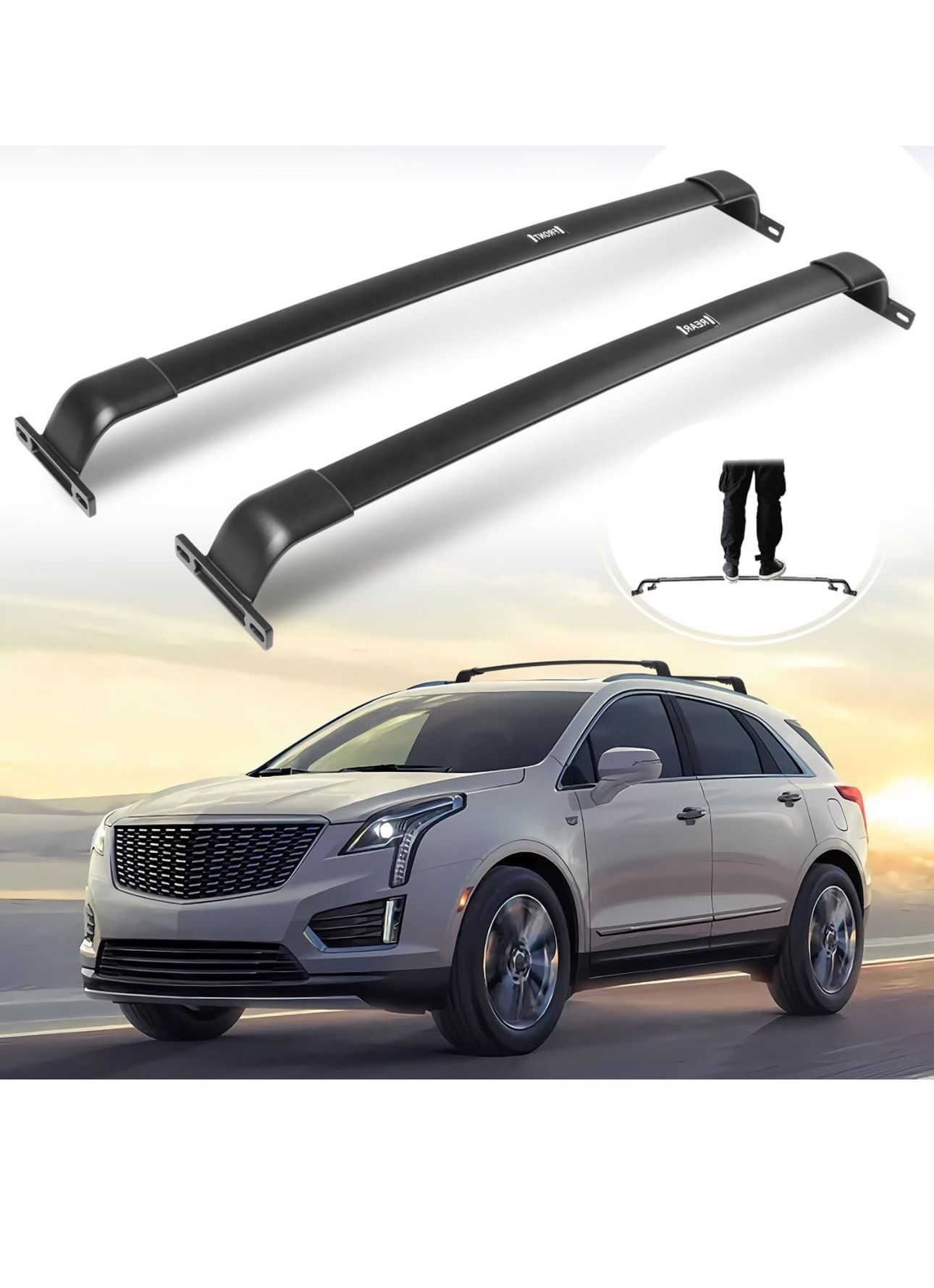 Upgraded 220lbs Heavy Duty Roof Racks for Cadillac XT5 2016-2023 2024 - Easy Installation Cross Bars for Kayak Snowboard Surfboard Bike Canoe Ski Carg