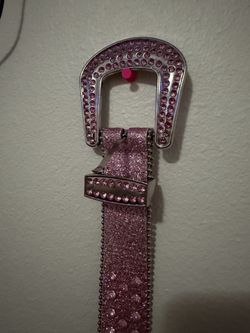 y2k Pink Glitter Rhinestone Western Belt