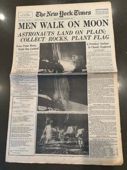 Historic 1960 NY newspapers - Moon and JFK